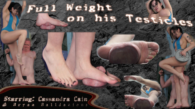 Full Weight on his Testicles